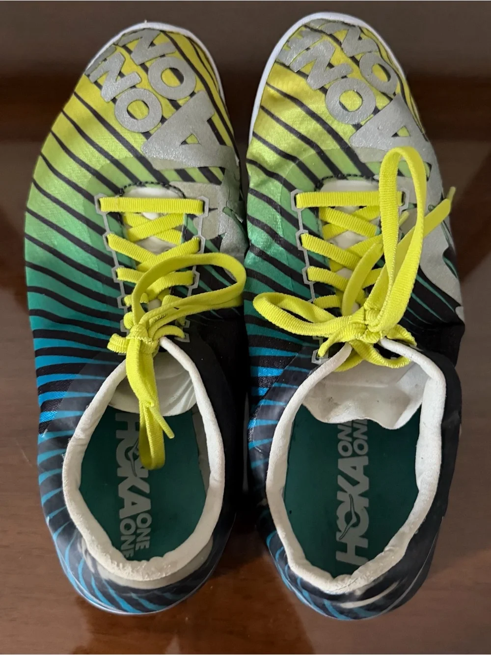 HOKA ONE ONE Speed Evo R Rio Track Spikes Men’s 10.5 Green Yellow Racing Shoes